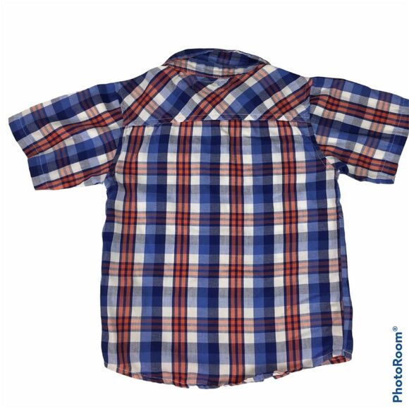 4/$20 Ecko Unlimited Plaid Button Up SS Shirt Sz 6  Red White Blue - Picture 2 of 6